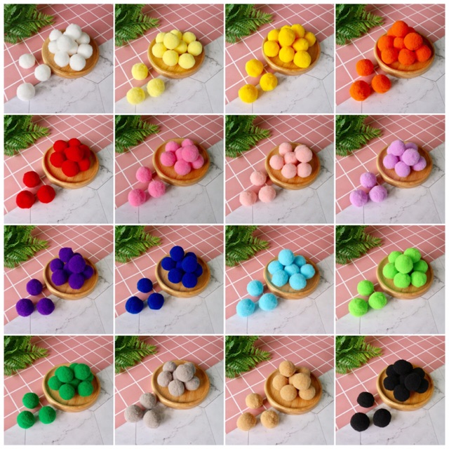 ปอมปอม ขนาด 2.5 cm. (100ชิ้น)
