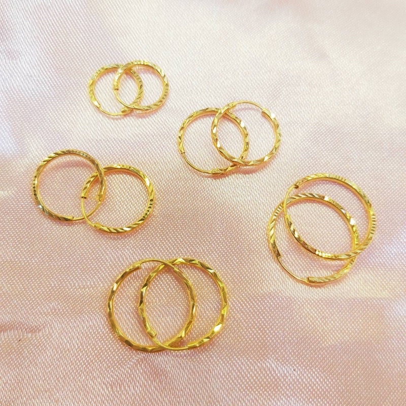 ต่างหูทองแท้ 75%ต่างหูห่วง KPTGOLD  ไม่ลอก ไม่ดำ ขายได้ โง้วกิ้มเล้ง ทอง18k ทอง75%