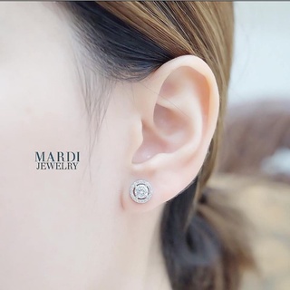 Mardi Jewelry ต่างหูเงินแท้ 925 Royal Circle Earrings ขนาดกลาง 8 มิล