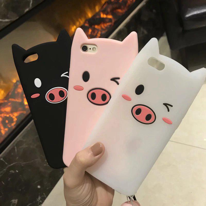 เคสโทรศัพท์ซิลิโคนพิมพ์ลายหมู 3 มิติสําหรับ vivo v 11 i x 21 i y 71