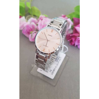 นาฬิกา Casio รุ่น LTP-VT01D-4B นาฬิกาผู้หญิงสายสแตนเลสสีเงิน หน้าปัดชมพู - มั่นใจ ของแท้ 100% รับประกันสินค้า 1ปีเต็ม