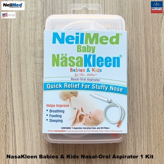 NeilMed® NasaKleen Babies &amp; Kids Nasal-Oral Aspirator 1 Kit อุปกรณ์ดูดน้ำมูก สำหรับเด็ก จุกซิลิโคน ดูดง่าย หายใจสะดวก