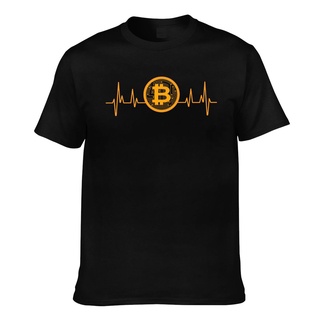 เสื้อยืดโอเวอร์ไซส์เสื้อยืด ผ้าฝ้าย พิมพ์ลายกราฟฟิค Bitcoin Heartbeat BTC Cryptocurrency สําหรับผู้ชายS-3XL