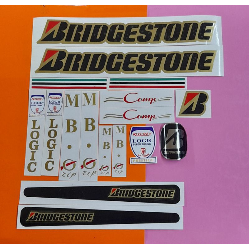 สัญลักษณ์จักรยาน Bridgestone แบบกําหนดเอง + สติ๊กเกอร์จักรยานคู่ Bridgestone Mb 0