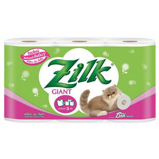 กระดาษชำระ ZILK ไจแอนด์ แพ็ค 6 ม้วน สะอาด ปลอดภัยต่อการใช้งาน