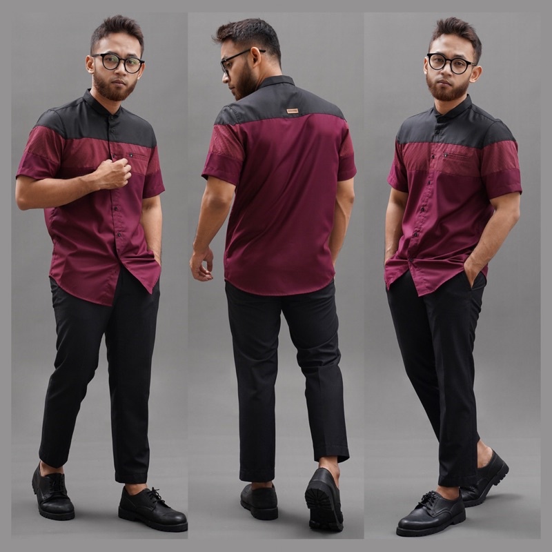 KEMEJA Kemko Rizwan เสื้อเชิ้ตแขนสั้น Fadkhera คุณภาพระดับพรีเมียม เสื้อเชิ้ตแขนสั้นผู้ชายมุสลิมสมัย