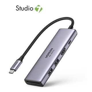 ฮับยูเอสบี Ugreen 6-in-1 USB-C to HDMI (4K@60HZ) + 2 USB3.0 + TF/SD + 100W PD by Studio7