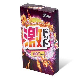 ถุงยาง ผิวขรุขระ ชนิดอุ่น ของญี่ปุ่น ยี่ห้อ JEX GEKI DOT HOT TYPE **ไม่โชว์ชื่อสินค้า**