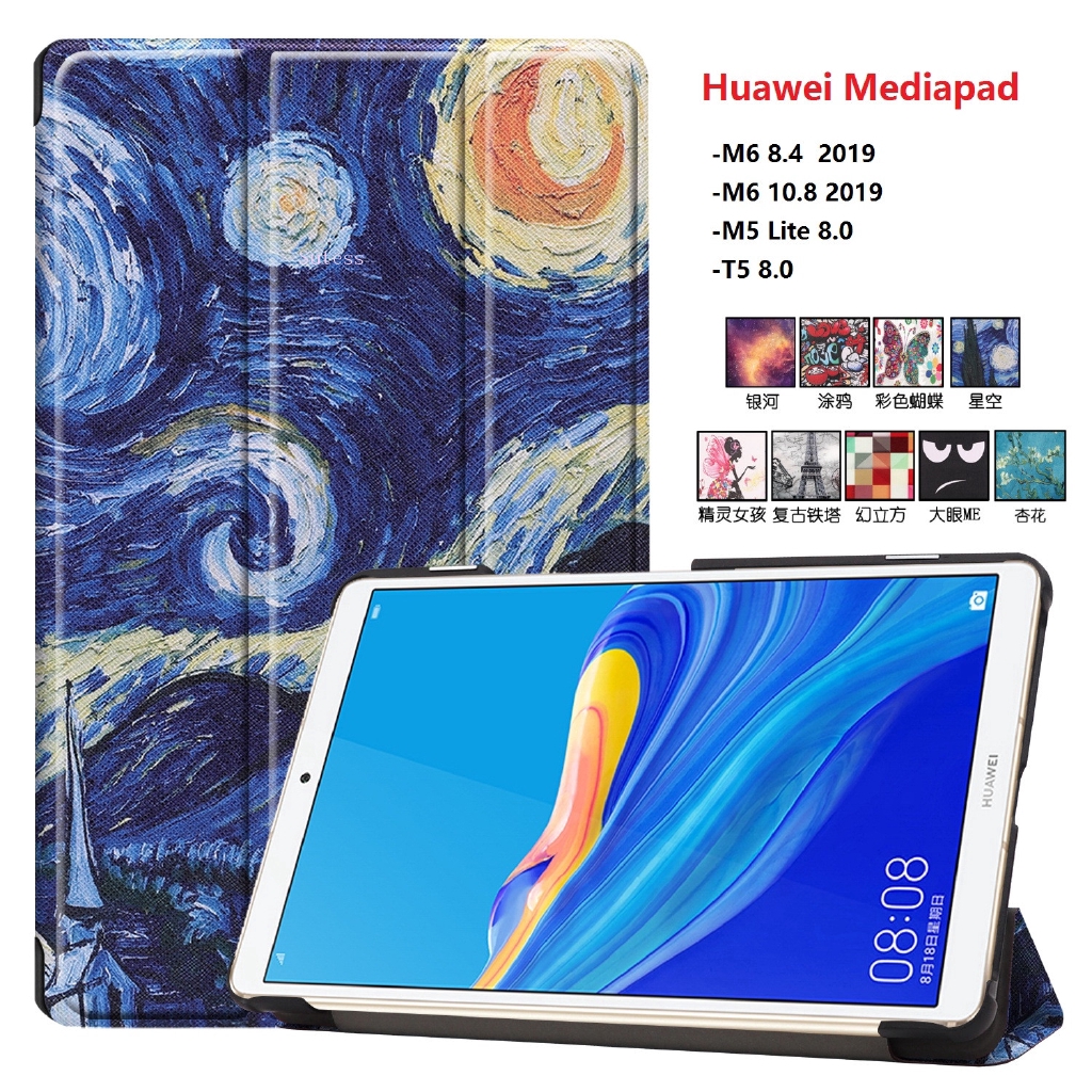 Huawei mediapad M6 M5 lite 8.0 10.8 2019 เคสโทรศัพท์หนังแบบพับเคส