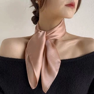 🔥พร้อมส่ง🔥 ผ้าโพกหัว【70x70 ซม】ผ้าพันคอซาตินแบบ Classy