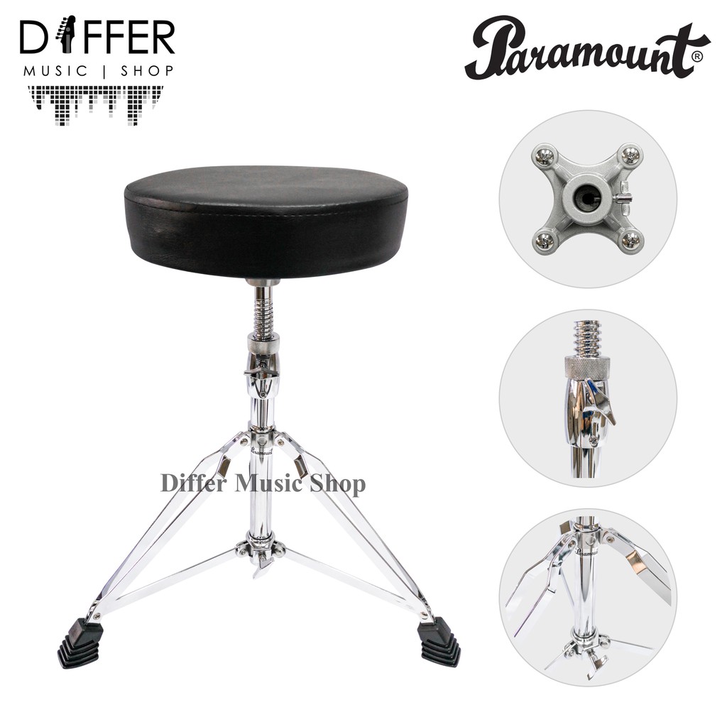 เก้าอี้กลอง Paramount รุ่น T1B ปรับระดับด้วยแกนเกลียว เบาะนั่งกว้าง 28 ซม