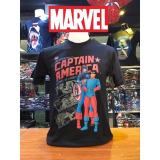 เสื้อยืดMarvel_ลิขสิทธิ์แท้ลายกัปตันอเมริกาสีดำ(mvx-239)