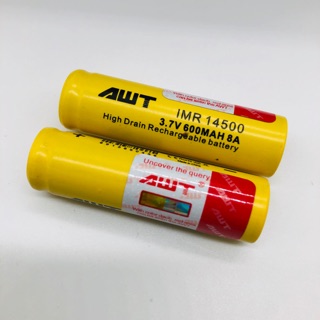 AWT IMR 14500 600mah 8A ถ่านชาร์จAWT 14500 3.7V