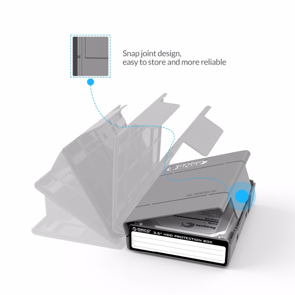 Orico เคส HDD SSD ป้องกันความชื้น สําหรับ HDD SSD ขนาด 3.5 นิ้ว