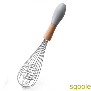 [sgoole]10/12 Inch Stainless Steel Eggbeater Kitchen Wire Egg Whisk with Non-slip Wooden Handle