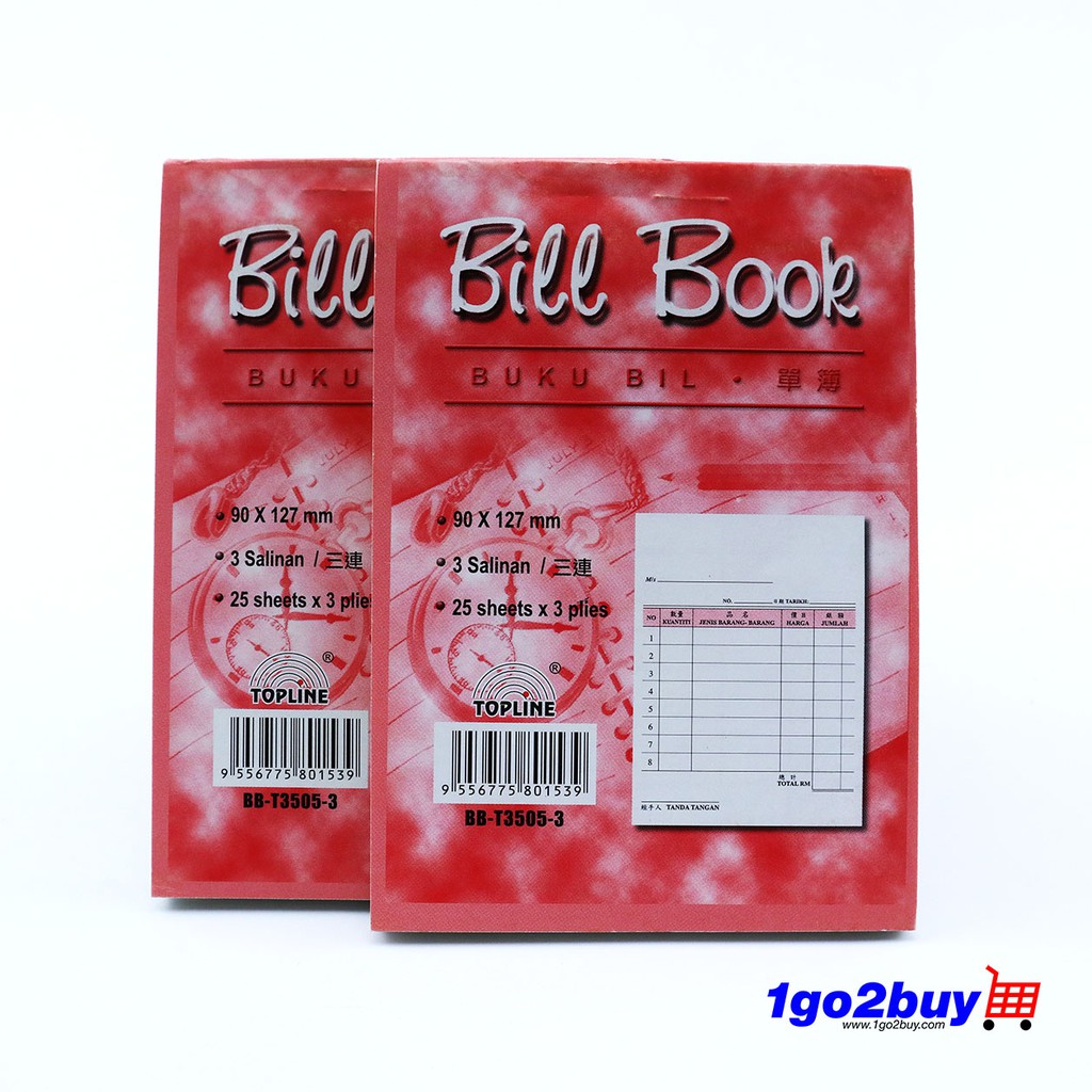 [Topline] Mini Bill Book 25s x 3Ply x 12 ชิ้น (BB-T3505-3)