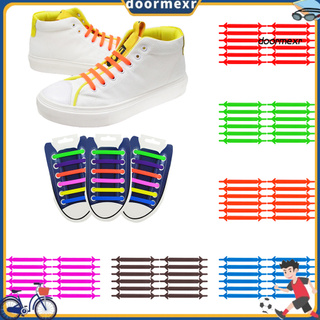 DORM_12Pcs Creative Solid Color Unisex Silicone Elastic Arrow Shape No Tie Shoelaces