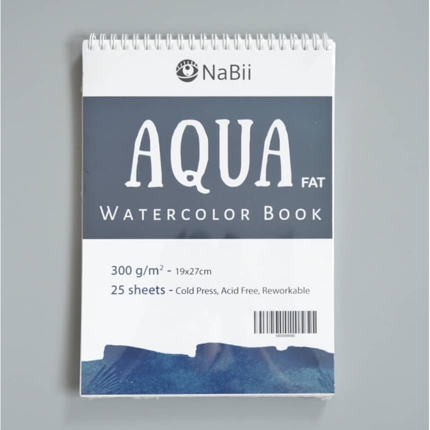 สมุดวาดภาพสีน้ํา NaBii Aqua Fat 300gsm