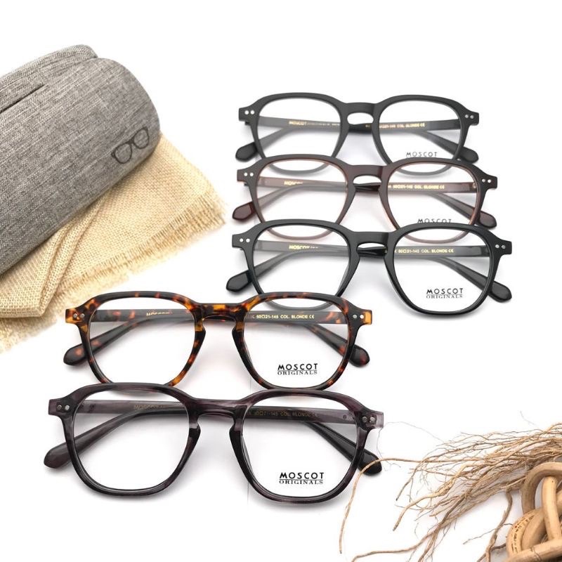 แว่นตา Moscot Billik - Bluecromic Anti-รังสี Photochromic Minus Lens Glasses Package