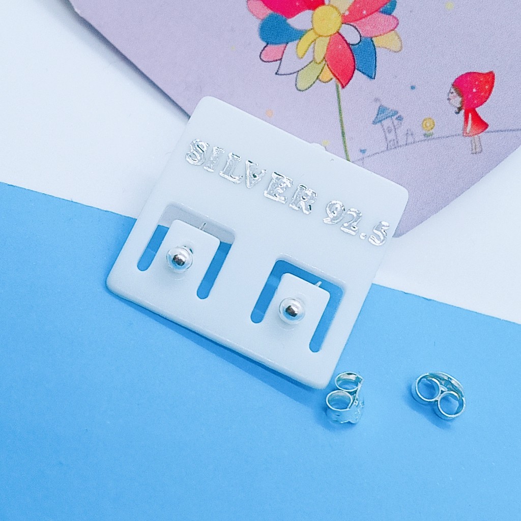 ต่างหู (S999 Pure Silver) "Gingaearation" (Subang S999 Perak) Tiny Ball Stud ต่างหู99E 009