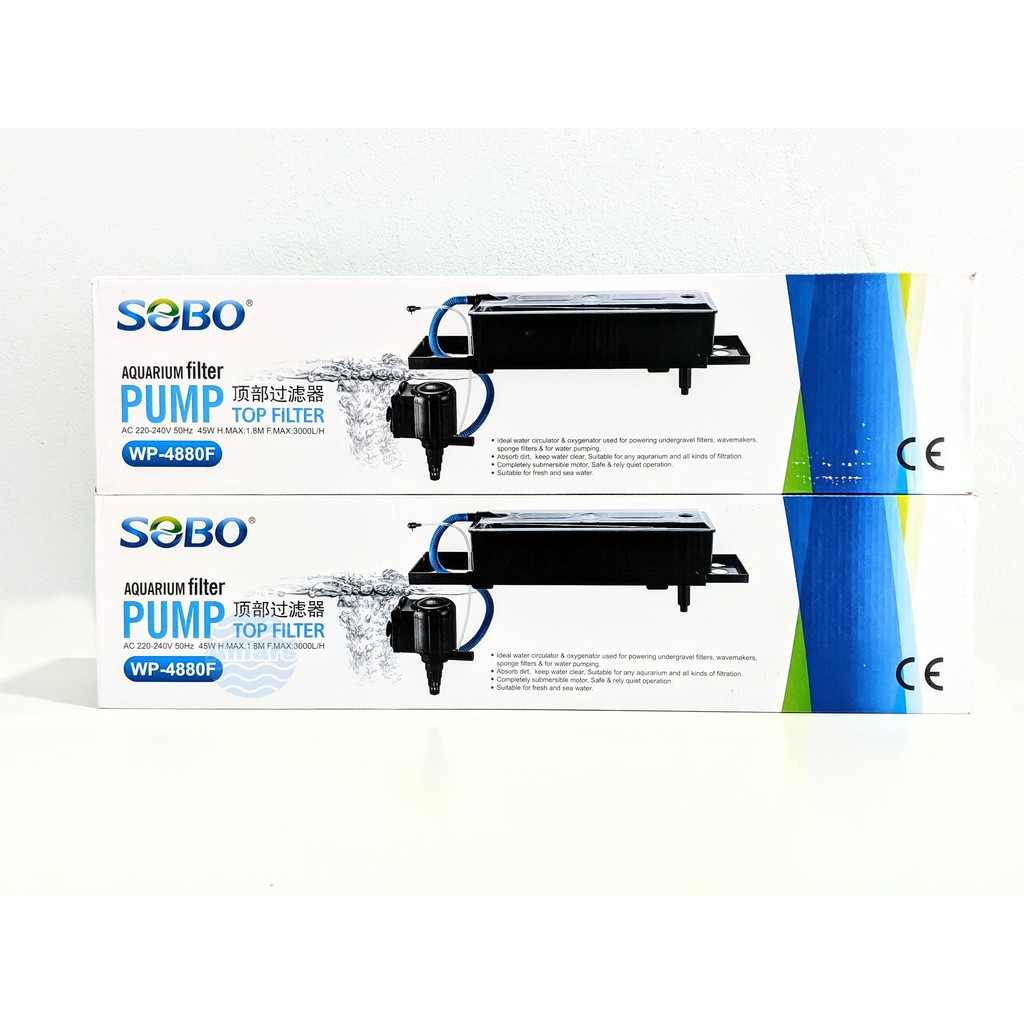 SOBO กรองด้านบน WP 4880F (3000L/h 45W) สําหรับ Aquarium WP-4880F พร้อมหัวปั๊มสําหรับปลา