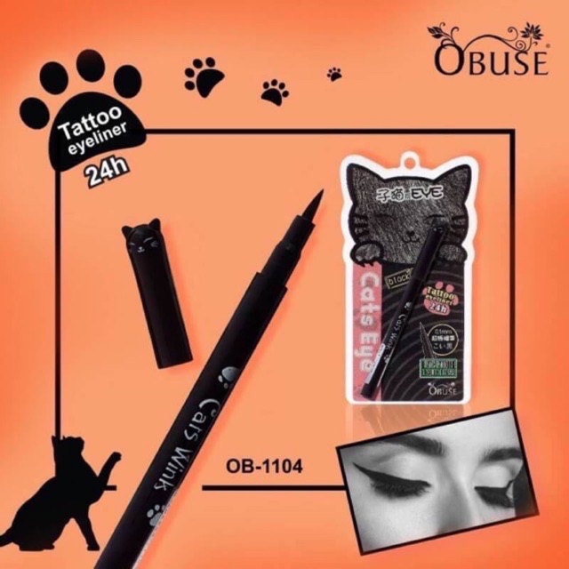 ( ของแท้/ส่งไว )Obuse อายไลเนอร์เมจิกน้องแมวเมี๊ยว OB1104