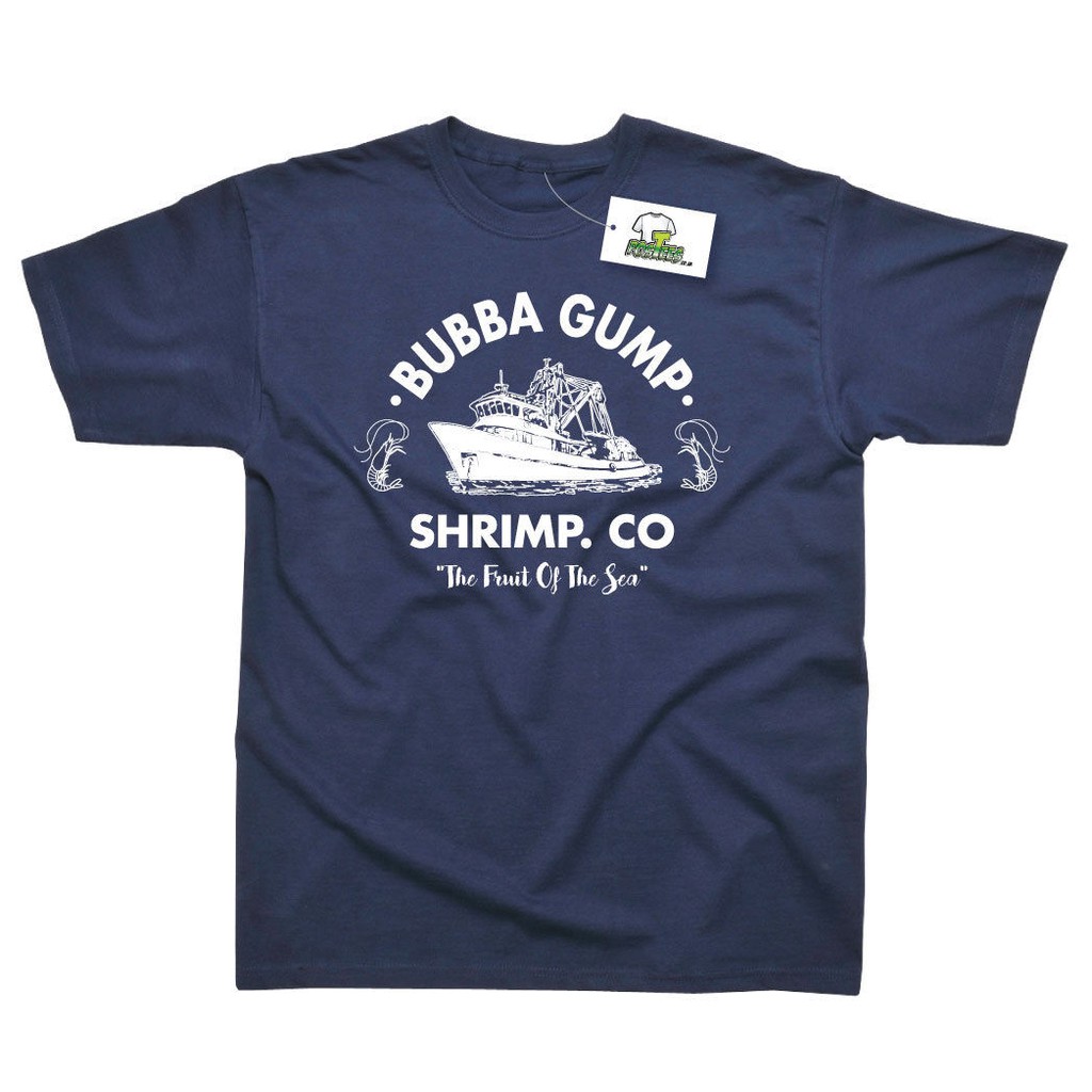 เสื้อยืดแขนสั้นผ้าฝ้าย bubba gump สำหรับผู้ชาย