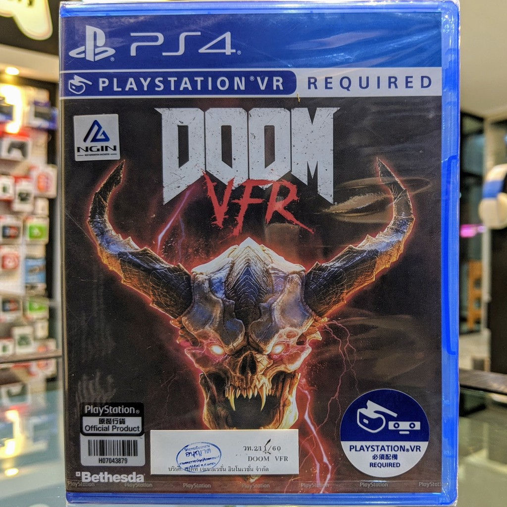 (ภาษาอังกฤษ) มือ1 PS4 DOOM VFR เกมPS4 แผ่นPS4 (เล่นกับ PS5 ได้ PS VR Required PS Move Aim Controller Compatible)