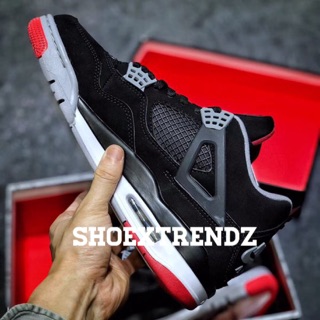 Nike - Air Jordan 4 Bred รองเท้าผ้าใบลําลอง