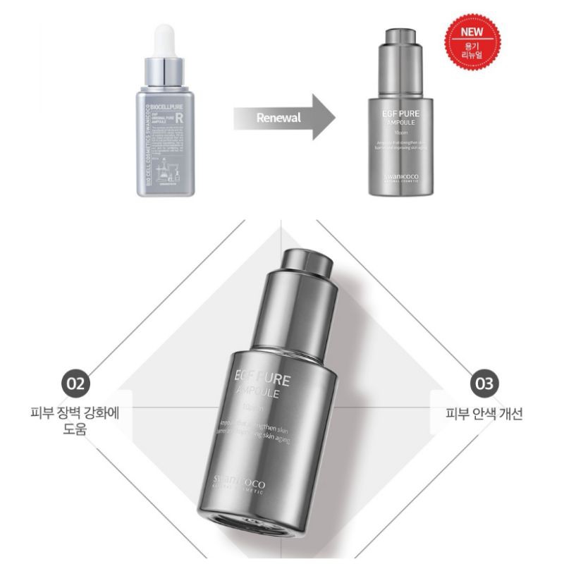 ใช้ดีมากคะ(เข้มข้น 10เท่า)Swanicoco EGF10 ppm Pure Ampoule​99%+100ppm