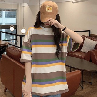 เสื้อยืดแขนสั้นโอเวอร์ไซส์​ Stripe​ Over​ Sized​ Tee