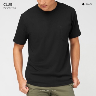 TWENTYSECOND เสื้อยืดแขนสั้น รุ่น CLUB POCKET TEE - Black / ดำ