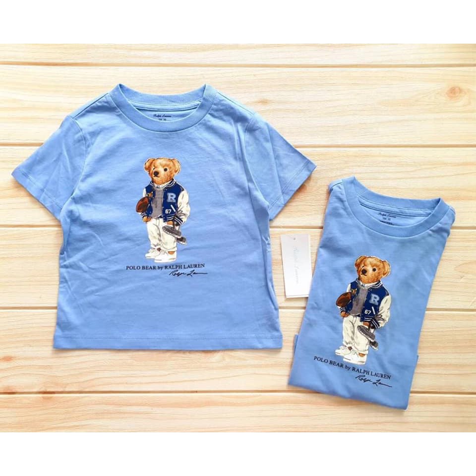 พร้อมส่ง 🔥Sale 850🔥 เสื้อเด็ก Polo Ralph Lauren Rugby Bear Cotton Color: Blue Lagoon
