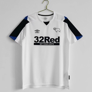 เสื้อกีฬาแขนสั้น ลายทีมชาติฟุตบอล Derby County Home 2021 22 คุณภาพสูง AAA