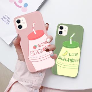 เคสนิ่ม ลายขวดนม กล้วย สตรอเบอร์รี่ สําหรับ iPhone 6 6s 7 8 6plus 8plus XR X XS XSMax SE 2020 11 12 13 Promax