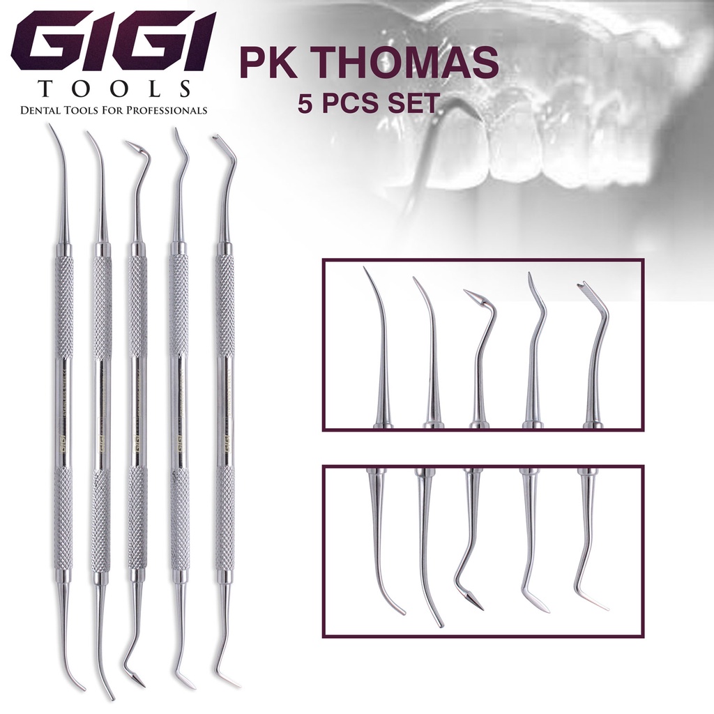 GIGI TOOLS Dental Wax Carvers PK Thomas Wax Restorative Premium Instruments Set 5 Stainless CE