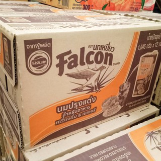 นมสดนกเหยี่ยว Falcon 1L x 12 กล่อง 800195 เนื้อนมเข้มข้น 11% และเป็นผลิตภัณฑ์กลุ่มนม (ไม่ใช่ครีมเทียม