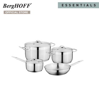 BergHOFF ชุดหม้อสแตนเลสสตีล 7 ชิ้น รุ่น Essential-Hotel  กระจายความร้อนดี   สีเงิน 1101887