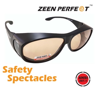 แว่น Safety ZEEN PERFECT แบบสวมทับแว่นสายตาได้ มีกระบังด้านข้าง