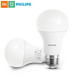 Xiaomi mijia Philips หลอดไฟ LED E27 Mi Light APP WiFi 3000k-5700k 6.5W 450lm 220-240V สีขาวควบคุมด้วยรีโมท