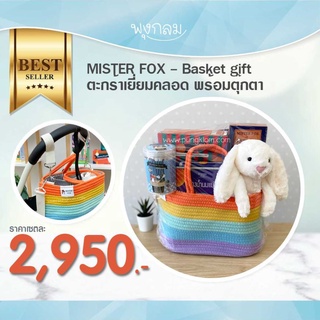 MISTER FOX Basket gift ตะกร้าเตรียมคลอด-เยี่ยมคลอด พร้อมตุ๊กตาคละสี เขียนการ์ดฟรี!