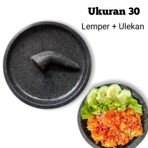 STONE MORTAR / ปูนหินดั้งเดิมจากหิน 30 CM PLUS PESTLE / SMOOTHING