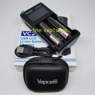 เครื่องชาร์จxtar VC2พร้อมถ่านVapcell INR18650 2000mAh 38A 2ก้อน ของแท้