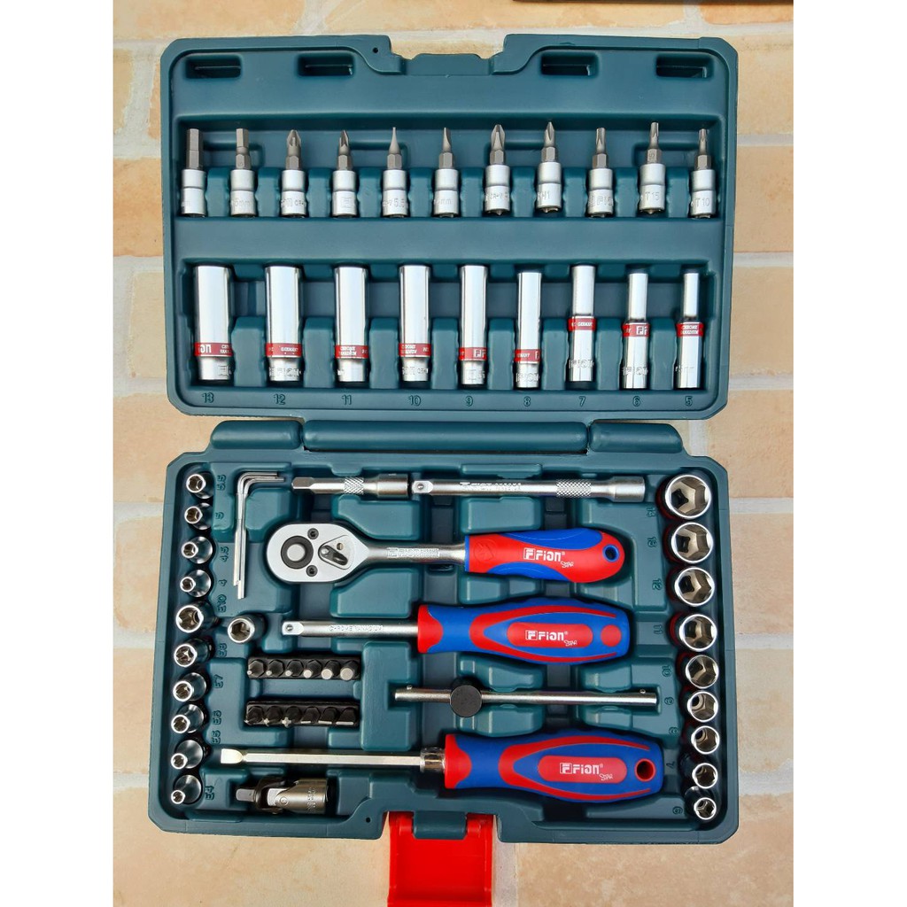 FION บล๊อกชุด 62 ชิ้น ขนาด 1/4" จำนวน 62 ราคาถูก Shopee Lazada