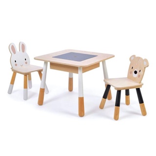 ชุดโต๊ะกิจกรรมสำหรับเด็กพร้อมแผ่นกระดานดำและเก้าอี้แบรนด์ Tender Leaf Toys รุ่น Forest Table and Chairs