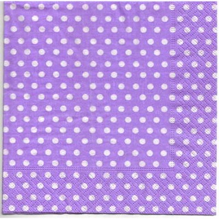 Pladao Napkin ภาพ ลายแต่ง Just dots purple ลายจุดบนพื้นม่วง กระดาษแนพกิ้น สำหรับงานศิลปะ เดคูพาจ decoupage ขนาดL 33x33