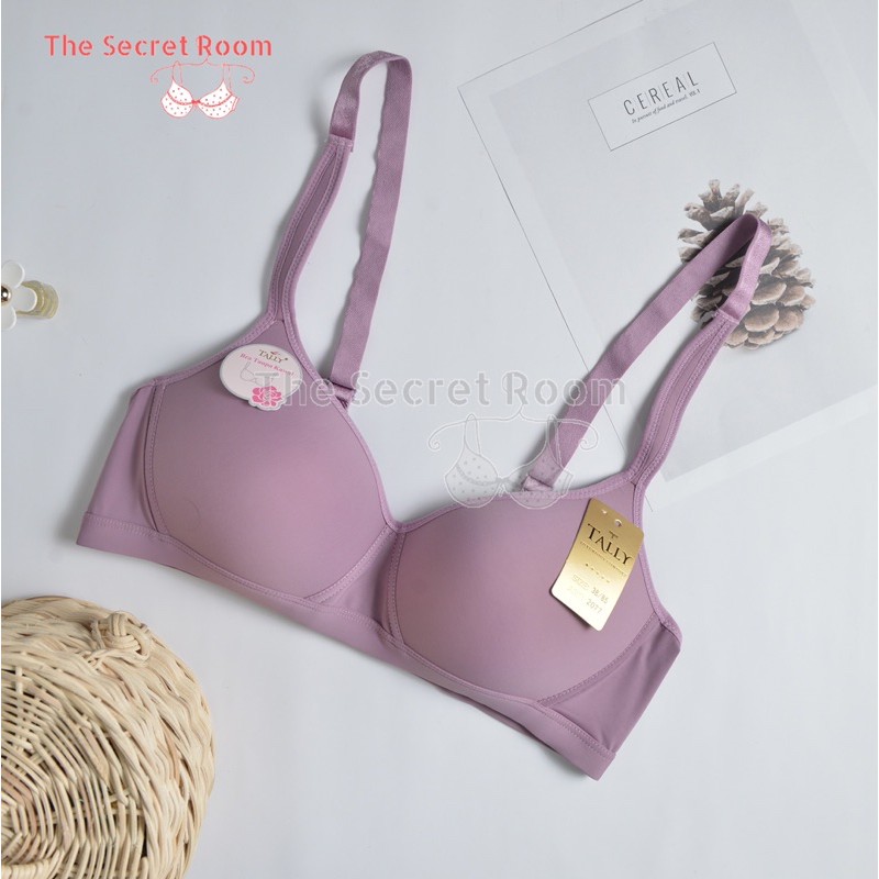 TALLY BRA BH 2077 I CUP B LARGE | ถ้วยเต็ม | SIZE 34-40 I WIRELESS I THIN FOAM I HOOK 2