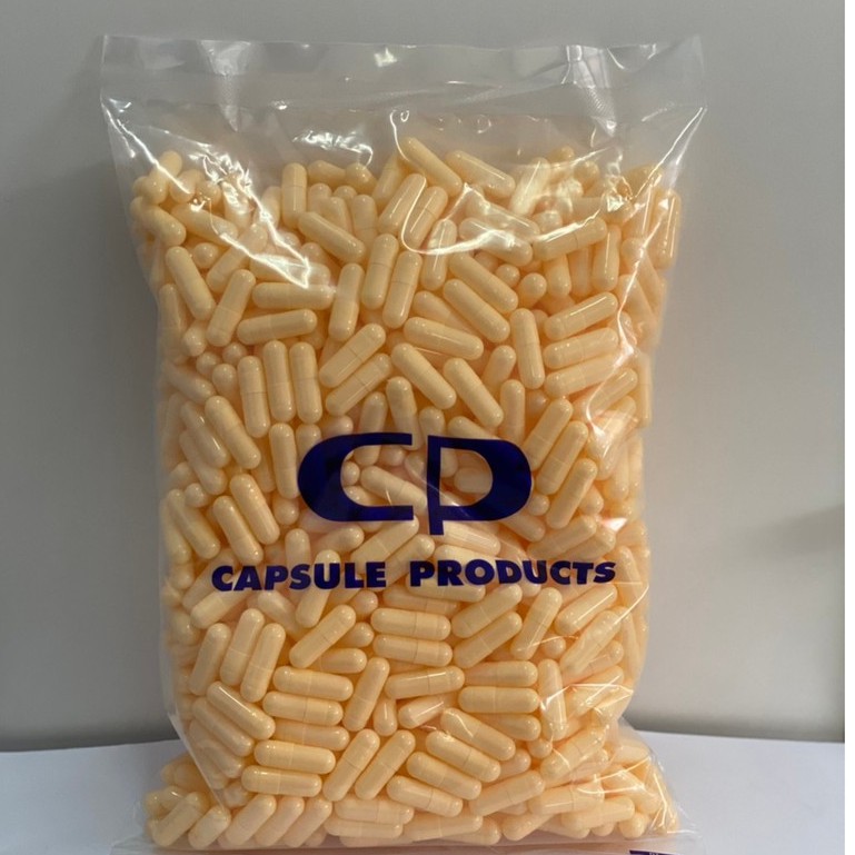 Capsule Products แคปซูลเปล่า สีส้มอ่อน  F.LT.IVORY OP. C/B (เบอร์ 0) บรรจุ 1000 แคปซูล/ห่อ