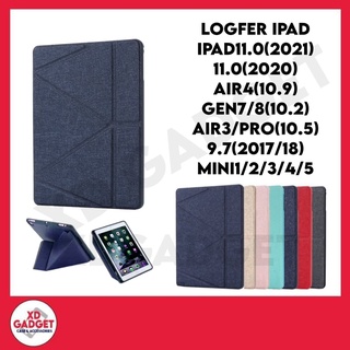 Logfer เคสฝาพับ เคสไอแพดใส่ปากกา iPad Pro 11(2021/20),Air4(10.9),Gen7/8(10.2),Air3/Pro(10.5),Pro 9.7(2017/18),Mini1-5