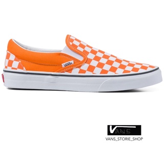 VANS SLIP ON CHECKERBOARD ORANGE TIGER TRUE WHITE SNEAKERS สินค้ามีประกันแท้